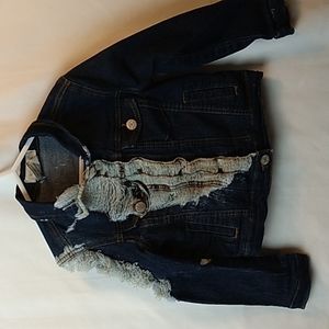 Girls Soho Blue Jean jacket Distressed size 7